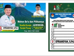 EFRIANSYAH, S.Pd.I., Caleg PKB DPRD Sumsel Dapil 5 (Oku-Oku Selatan); Tokoh Muda Religius Pilihan Rakyat