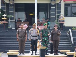 Hadapi Pemilu 2024, TNI Polri Kajari dan Pol PP Gelar Apel 4 Pilar di Polres Way Kanan