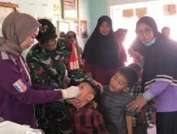 Babinsa Koptu Yandri: Masyarakat Antusias Pekan Pertama Imunisasi Polio