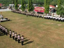 Polres Way Kanan Gelar Penerimaan dan Pengenalan Tunggul Kesatuan Wira Bhakti Ramik Ragom