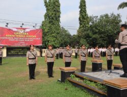 Polres Way Kanan Gelar Upacara Sertijab Kasat Reskrim, Kasat Lantas dan Kapolsek.