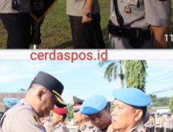 Polres Way Kanan Gelar Upacara Sertijab Kasatresnarkoba, Kasipropam dan Kapolsek.*