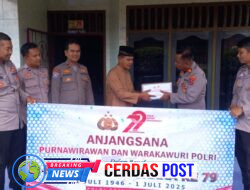 *Hari Bhayangkara ke 79, Kapolres Anjangsana dan Berikan Tali Asih Kepada Purnawirawan dan Warakawuri Polri*