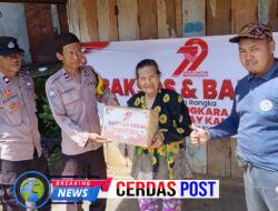 Hari Bhayangkara Ke 79, Polsek Rebang Tangkas Salurkan Bantuan Sosial Kepada Warga*