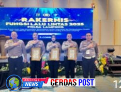 *Rakernis Fungsi Lalu Lintas tahun 2025, Satlantas Polres Way Kanan Raih Penghargaan dari Ditlantas Polda Lampung*