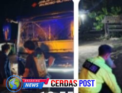 *Kasatlantas Polres Way Kanan Datangi Laka Lantas Antara Bus dan Mini Bus Akibatkan Korban Luka