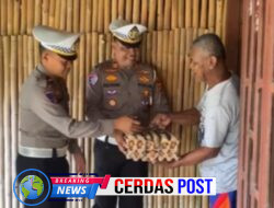 Jumat Berkah, Satlantas Polres Way Kanan Berbagi Sembako Kepada Warga di Umpu Semenguk*