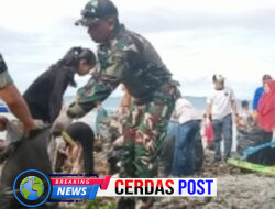 Sambut HUT TNI ke-80, Kodim 0424/Tanggamus Gelar Bakti Teritorial Prima Pembersihan Bibir Pantai