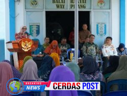 Bupati Way Kanan Ayu Asalasiyah Hadiri Kegiatan Posyandu Aktif Di Way Pisang