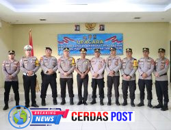 Wakapolres Way Kanan Pimpin Upacara Kenaikan Pangkat Pengabdian AKP Herwin Afrianto