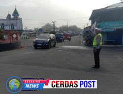 Sat Lantas Polres Lampung Barat Sebar Personel di Sepanjang Jalur Utama Liwa Saat bulan Ramadhan