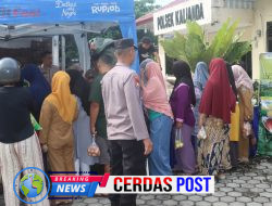 Satgas Ketahanan Pangan Polres Lampung Selatan Gelar Pasar Murah di Polsek Kalianda