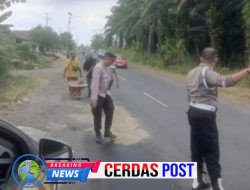 Polsek Gunung Labuhan Gerak Cepat Tangani Tumpahan Solar di Jalinsum, Cegah Kecelakaan Lalu Lintas*