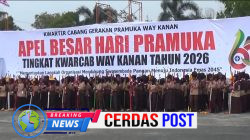 BUPATI AYU ASALASIYAH PIMPIN APEL BESAR HARI PRAMUKA KE-65 DI WAY KANAN