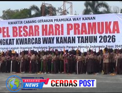 BUPATI AYU ASALASIYAH PIMPIN APEL BESAR HARI PRAMUKA KE-65 DI WAY KANAN
